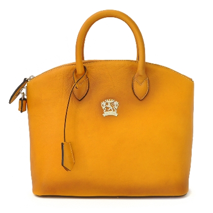 Versilia Bruce Handbag in cow leather - Bruce Mustard