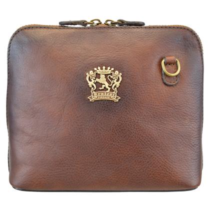 Cross-Body Bag Gran Volterra B467/G in true leather - Bruce Coffee