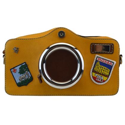 Photocamera Bruce Cross-Body Bag in cow leather - Bruce Cognac