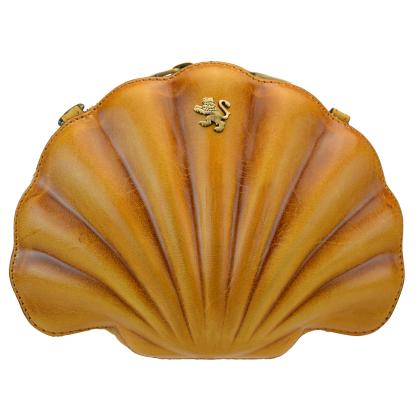 Shell Cross Body Bag B454 in Full Grane Leather - Bruce Cognac