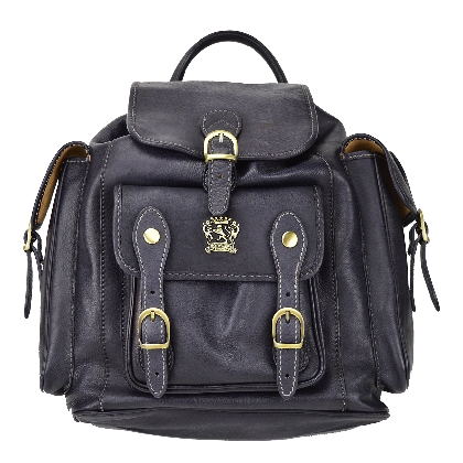 Backpack Montalbano in cow leather B346 - Backpack Montalbano B346 Black