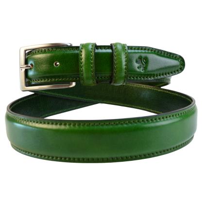 Ezio Belt B007/T in cow leather - Bruce Emerald