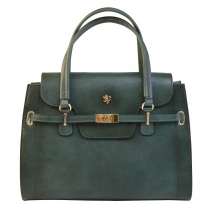 Baratti Handbag B305 in Genuine Leather - Bruce Dark Green