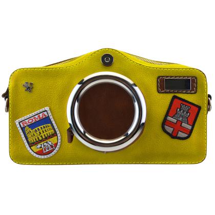 Photocamera Bruce Cross-Body Bag in cow leather - Bruce Yellow