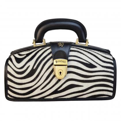 Lady Brunelleschi Cavallino Handbag in real leather - Cavallino Zebra