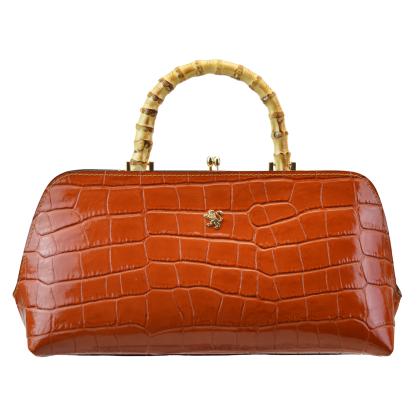 Candeli Lux Handbag K565/27 in Genuine Leather - King Orange
