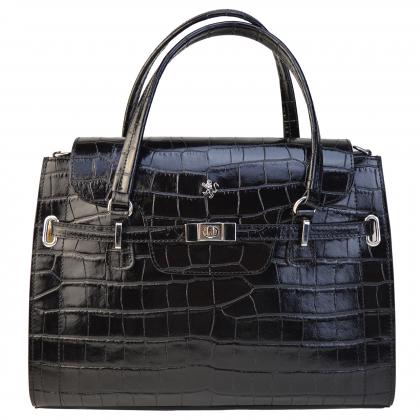 Baratti Handbag k305 in cow leather - King Black