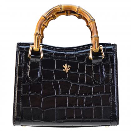 Capri K498 Genuine Leather Lady's Bag in King Type - King Black