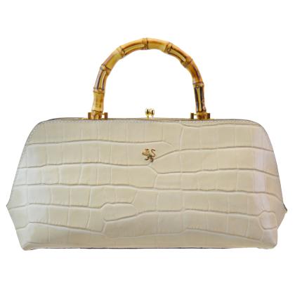 Candeli Lux Handbag K565/27 in Genuine Leather - King White