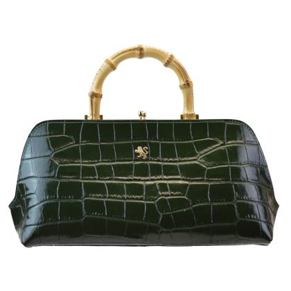 Candeli Lux Handbag K565/27 in Genuine Leather - King Dark Green