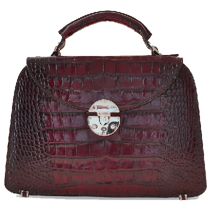 Veneziano Small King Handbag in cow leather - King Chianti Veneziano Small King Handbag in cow leather - King Chianti