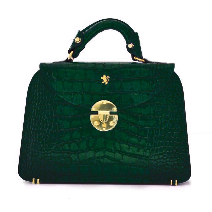 Veneziano Small King Handbag in cow leather - King Dark Green Veneziano Small King Handbag in cow leather - King Dark Green