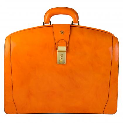 Brunelleschi Briefcase in cow leather - Radica Orange Brunelleschi Briefcase in cow leather - Radica Orange