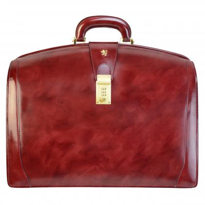 Brunelleschi Briefcase in cow leather - Radica Chianti