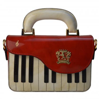Pianola R534 Cross Body Bag in cow leather - Radica Cherry