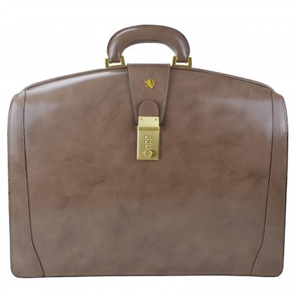 Brunelleschi Briefcase in cow leather - Radica Grey