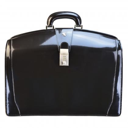 Brunelleschi Briefcase in cow leather - Radica Black