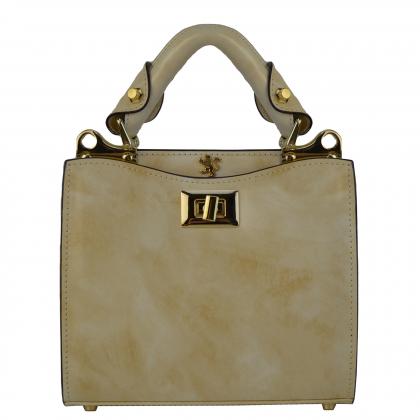 Anna Maria Luisa de' Medici Small Lady Bag in cow leather R150/20 - Radica White