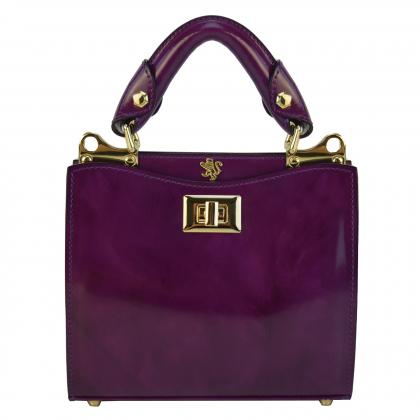 Anna Maria Luisa de' Medici Small Lady Bag in cow leather R150/20 - Radica Violet