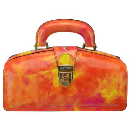Lady Brunelleschi Fusion Patent V120/NCH Bag in cow leather - Orange Patent Leather, Fusion Type