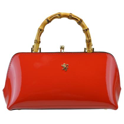 Candeli Handbag V565 in patent calfskin - Patent Cherry