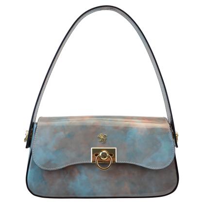 Castellina V368/CH bag in Fusion patent calfskin - Fusion Patent Green